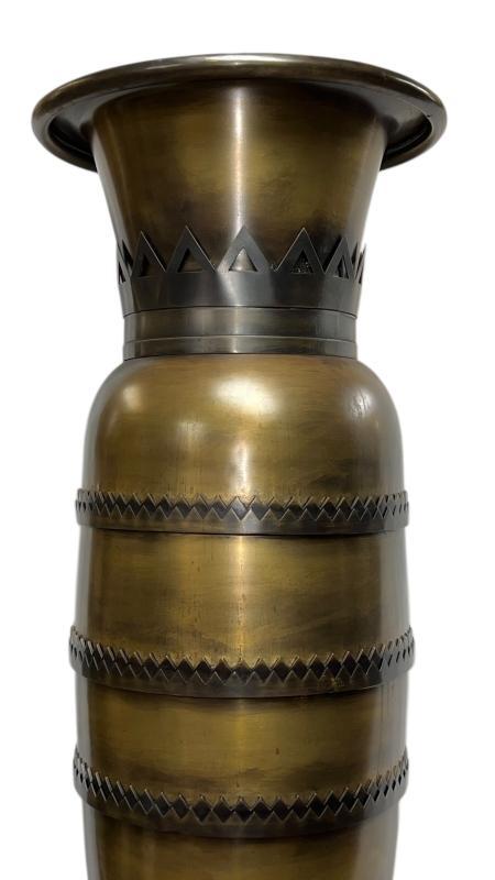 Pair Monumental Art Deco Bronze Vases from Waldorf Astoria Hotel