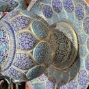 Antique Kashmiri Minakari Enamel Inlaid Kahwa Ewer and Plate Set