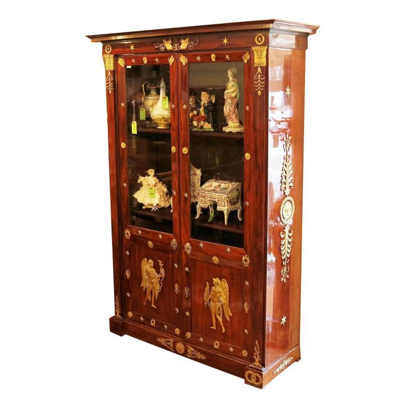 Pair Antique French Empire Bookcases / Bibliotheques / Cabinets