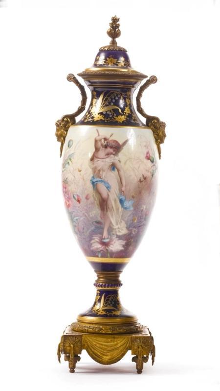 Antique Louis XVI Sevres Style Garniture -- Centerpiece Bowl and Vases / Urns