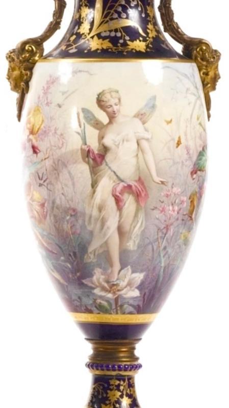 Antique Louis XVI Sevres Style Garniture -- Centerpiece Bowl and Vases / Urns