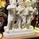Antique Italian Carved Marble Sculpture of Putti Musicians