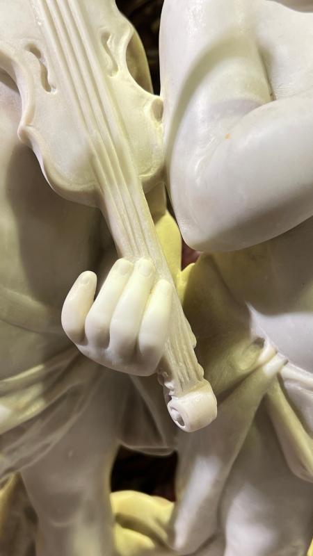 Antique Italian Carved Marble Sculpture of Putti Musicians