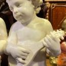 Antique Italian Carved Marble Sculpture of Putti Musicians