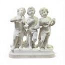 Antique Italian Carved Marble Sculpture of Putti Musicians