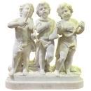 Antique Italian Carved Marble Sculpture of Putti Musicians