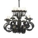 Gilbert Poillerat Art Deco Style Patinated Bronze 18 Light Chandelier