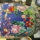 Pair Monumental Chinese Cloisonne Vases with Peacocks and Chrysanthemum