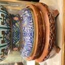 Pair Monumental Chinese Cloisonne Vases with Peacocks and Chrysanthemum