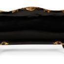 Pair Victorian English Parcel Gilt Ebonized Papier Mache Settees