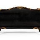 Pair Victorian English Parcel Gilt Ebonized Papier Mache Settees