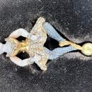 French Leroy et Fils Diamond Enameled Gold and Porcelain Ballerina Dancer Pendant Necklace