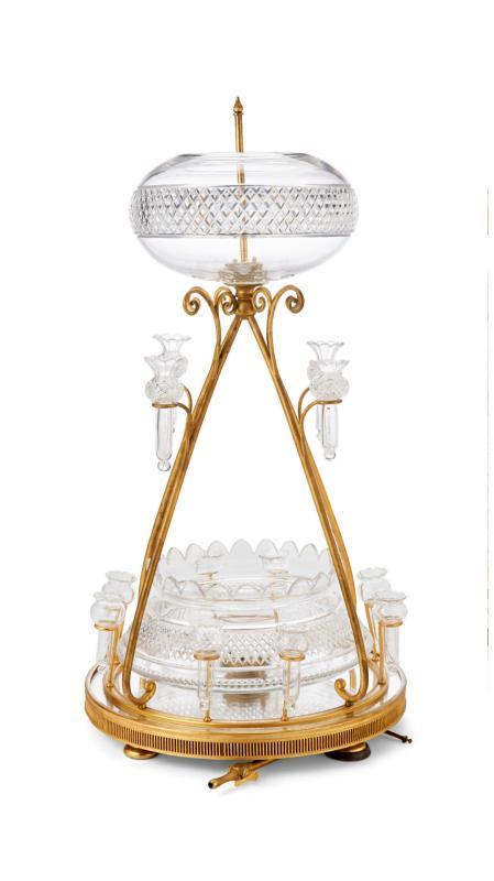 Victorian Cut Crystal and Gilt Bronze Table Fountain by F&C Osler of Birmingham