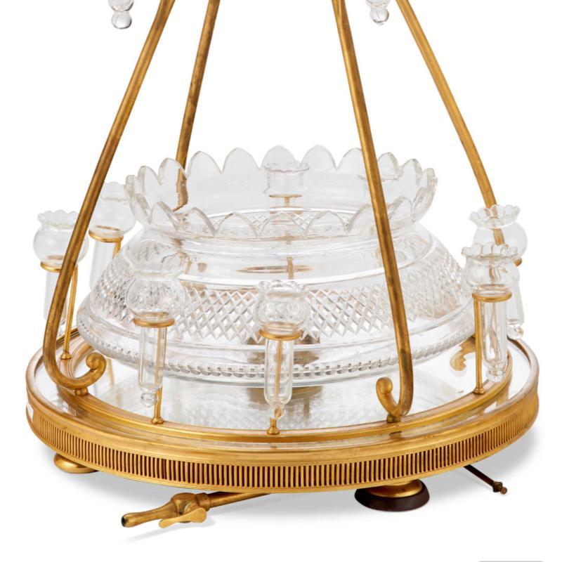 Victorian Cut Crystal and Gilt Bronze Table Fountain by F&C Osler of Birmingham