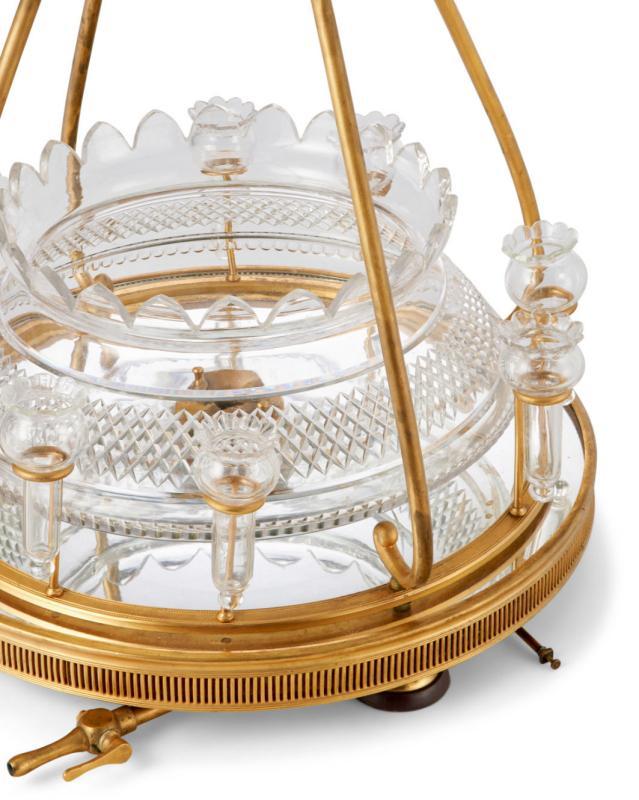 Victorian Cut Crystal and Gilt Bronze Table Fountain by F&C Osler of Birmingham