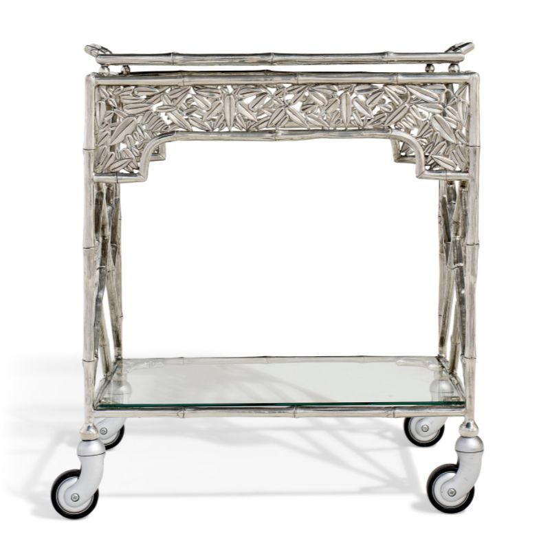 Vintage Italian Silver Plated Bar Cart / Drinks Trolley