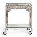 Vintage Italian Silver Plated Bar Cart / Drinks Trolley