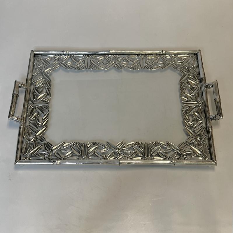 Vintage Italian Silver Plated Bar Cart / Drinks Trolley