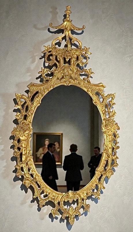 Chippendale Chinoiserie Rococo Style Giltwood Overmantel Mirror