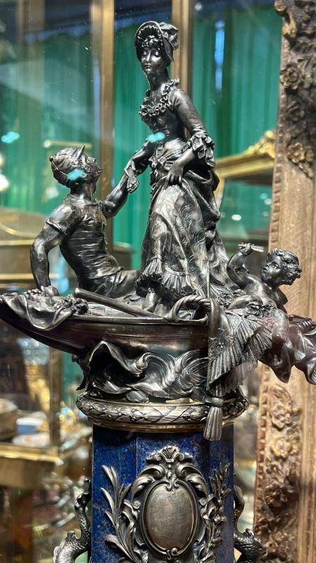 Josef Carl Klinkosch (1822-1888) Austrian Sculpture in Silver, Lapis Lazuli and Marble