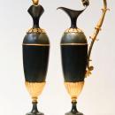 Pair Antique French Empire Patinated & Gilt Bronze Ewers Urns in Manner of Andre-Antoine Ravrio