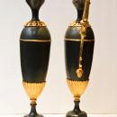Pair Antique French Empire Patinated & Gilt Bronze Ewers Urns in Manner of Andre-Antoine Ravrio