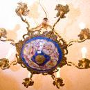 French Neoclassical Sevres Style Porcelain & Bronze 8-Candle Chandelier