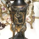 Pair French Neo-Grecian Greek Revival Bronze Amphora Vases After Ferdinand Levillain