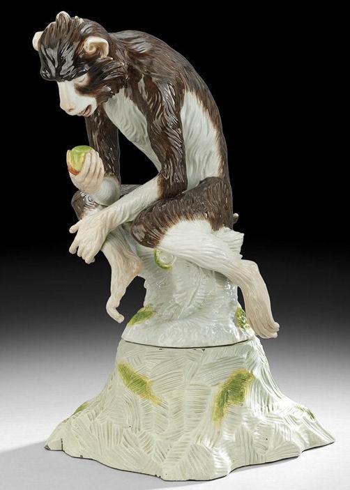 Vintage Samson French Porcelain Monkey in Manner of Meissen