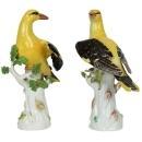 Pair Vintage Meissen Porcelain Bird Figurines