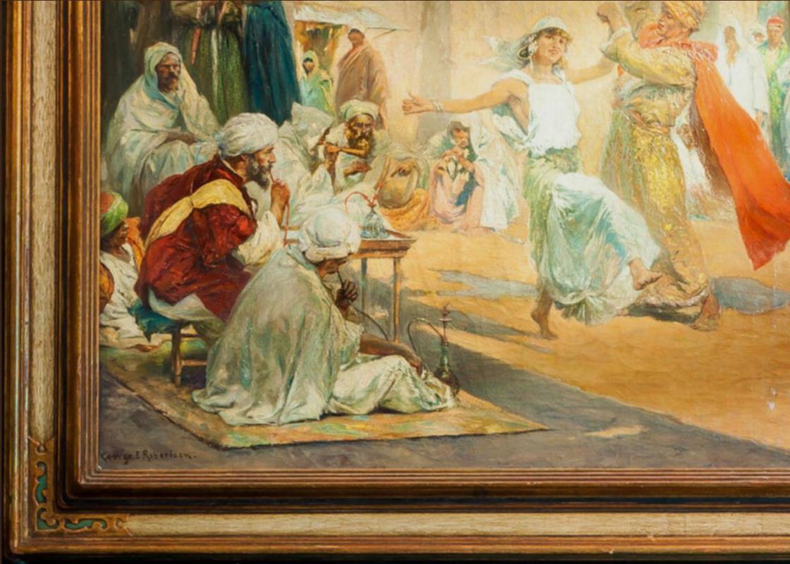 Orientalist Oil Painting After George Edward Robertson (British, 1864-1920)