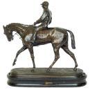 Pierre-Jules Mene (1810-1871) Jockey a Cheval Horse Equestrian Group Bronze Sculpture