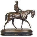 Pierre-Jules Mene (1810-1871) Jockey a Cheval Horse Equestrian Group Bronze Sculpture