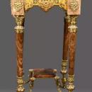 Antique Champleve Enamel Brown Onyx Side Table in Orientalist Style