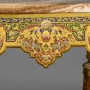 Antique Champleve Enamel Brown Onyx Side Table in Orientalist Style