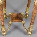 Antique Champleve Enamel Brown Onyx Side Table in Orientalist Style