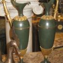 Pair Antique French Empire Patinated & Gilt Bronze Ewers Urns in Manner of Andre-Antoine Ravrio
