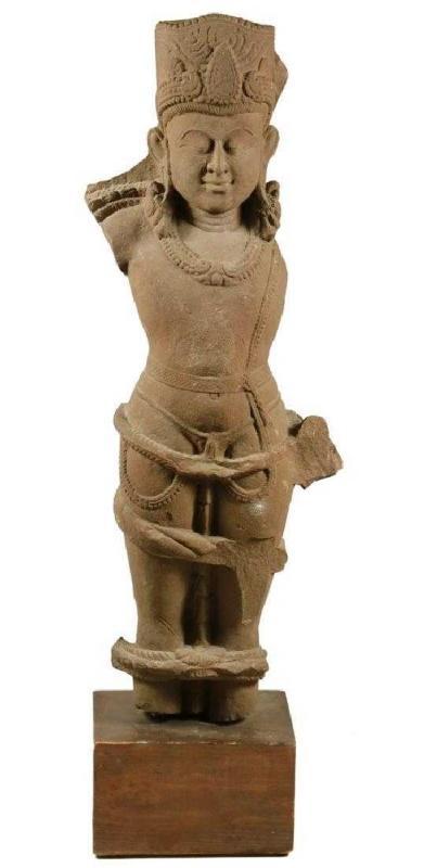 Bodhisattva Statue Avalokiteśvara Lokesvara Buddhist Stone Deity Sculpture