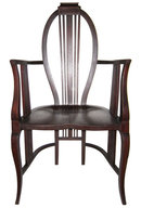 British or Austrian Arts & Crafts Mahogany Armchair