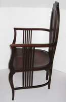 British or Austrian Arts & Crafts Mahogany Armchair