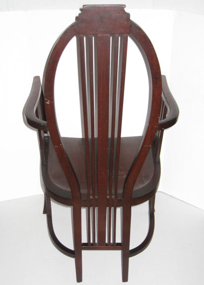 British or Austrian Arts & Crafts Mahogany Armchair