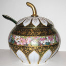 Moser Overlay Glass Punchbowl Set Tray & 12 Cups