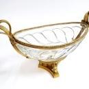 Crystal Freres Lead Crystal Gilt Bronze Centerpiece Bowl in Louis XVI Style