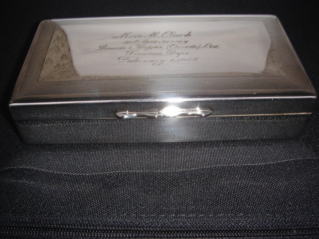 SILVER Cigarette Box  Bensen Hedges Presentation 1968_stamped epns  