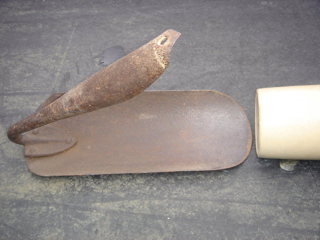 Antique Canadian / England Tool ~  Unusual Steel Tool for Laying old Doulton Lambeth WATER PIPES.  requires handle or add to your tool collection.