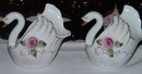 Pair Ucagco Japan Swans Candle Holders