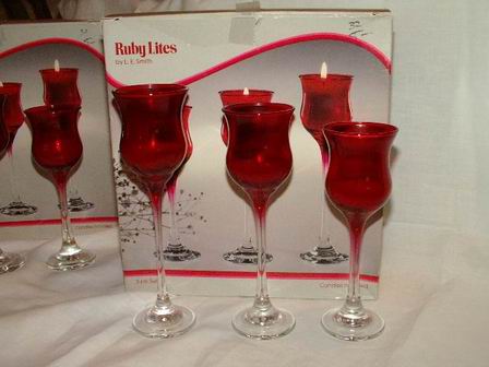 Christmas Tea Lights by L.E. Smith 3 Piece Set 