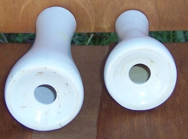 Vintage White Pottery Modern Salt and Pepper Shakers