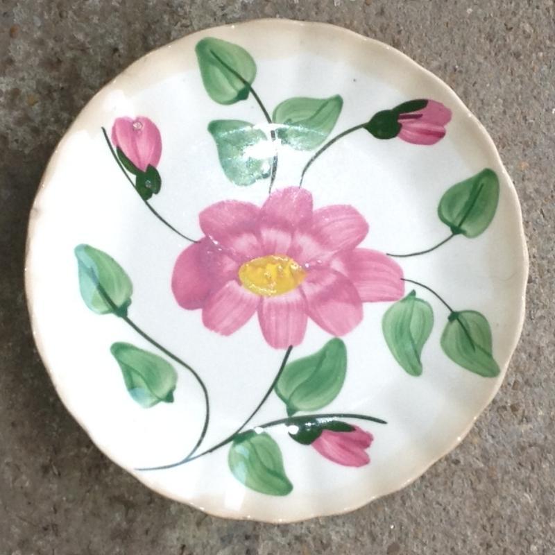 Blue Ridge Pottery Rock Rose Small Plate Bright Pink Rose Vintage Tableware