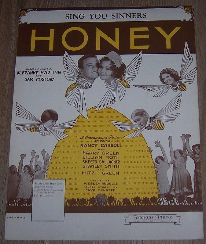 Sing You Sinners Honey Nancy Carroll Harry Green 1930 Movie Sheet Music